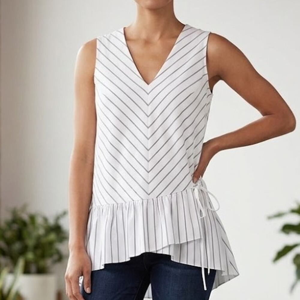 Lysse Sleeveless Peplum Blouse XS Asymmetric Coquette Tunic Top NWT Oversized